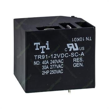 رله کولری تی تی آی 12 ولت 40 آمپر 4 پایه TTI TR91-12VDC-SC-A