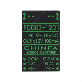 مبدل ولتاژ چینفا 100 میلی آمپر CHINFA  FDD03-12D1  DC/DC  IN:9-18V OUT:±12V