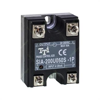 رله الکترونیکی SSR میلی آمپری پیچ خور تک فاز 50 آمپر AC/AC تی تی آی تایوان TTI SIA-200U050S-1P IN 