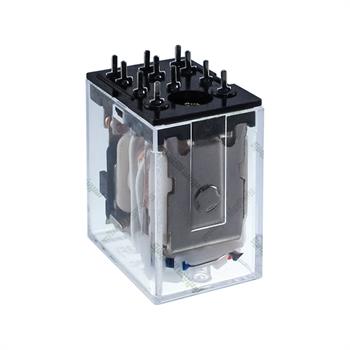 رله ۴ کنتاکت  هلی شان پایه سوزنی 220 ولت 5 آمپر 14 پایه HELISHUN HLS-4453-18F
