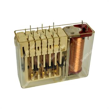 رله شیشه ای صنعتی هنگستلر 24 ولت  10 آمپر  14 پایه 6 کنتاکت  HENGSTLER H-462-1186 4NO+2NC  