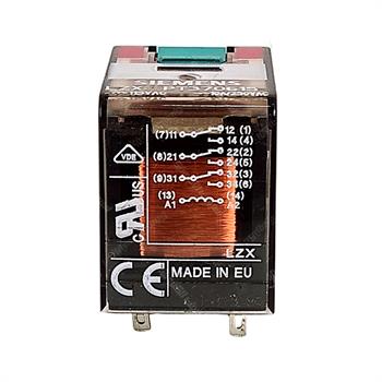 رله شیشه ای پاور زیمنس سوکتی 4 کنتاکت 115 ولت ای سی 6 آمپر 14 پایه SIEMENS PT570615   