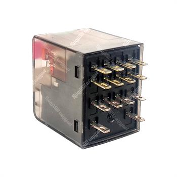 رله شیشه ای پاور زیمنس سوکتی 4 کنتاکت 115 ولت ای سی 6 آمپر 14 پایه SIEMENS PT570615   
