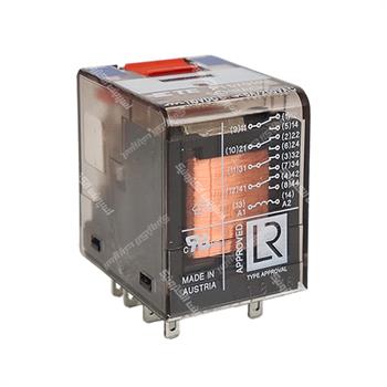 رله شیشه ای پاور شراک سوکتی 4 کنتاکت 110 ولت دی سی 6 آمپر 14 پایه SCHRACK PT570110   