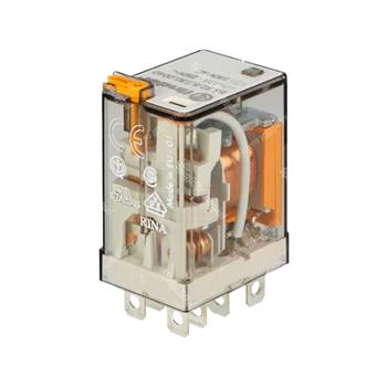 رله شیشه ای پاور فیندر 230VAC پایه سوکتی 2 کنتاکت  ۱2 آمپر  8 پایه FINDER 56.32.8.230.0040