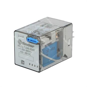 رله شیشه ای پایه گرد فیندر 48 ولت دی سی 3 کنتاکت  10 آمپر 11 پایه FINDER 60.13.9.048.0040