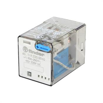 رله شیشه ای پایه گرد فیندر 220 ولت دی سی 3 کنتاکت  10 آمپر 11 پایه FINDER 60.13.9.220.0040