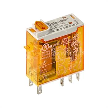 رله شیشه ای کتابی 230VAC فیندر 8 آمپر  8 پایه  FINDER 46.52.8.230.0040 
