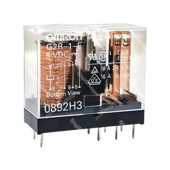 رله شیشه ای کتابی امرون 5 ولت 16 آمپر 8 پایه OMRON G2R-1-E