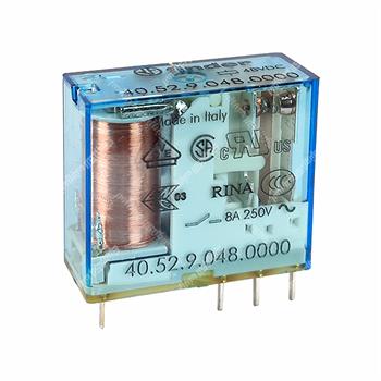 رله شیشه ای کتابی فیندر 48 ولت 8 آمپر 8 پایه FINDER 40.52.9.048.0000