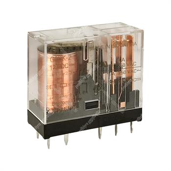 رله شیشه ای کتابی لچ دو بوبین  امرون 12 ولت 5 آمپر 10 پایه OMRON G2RK-2