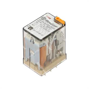 رله شیشه ای 4 کنتاکت فیندر پایه سوکتی 24 ولت ای سی 7 آمپر 14 پایه FINDER 55.34.8.024.0054 