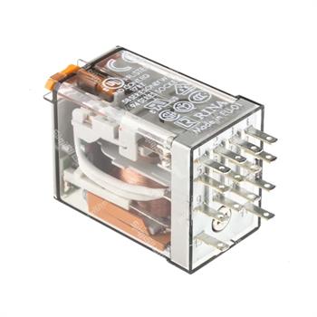 رله شیشه ای 4 کنتاکت فیندر پایه سوکتی 60 ولت ای سی 7 آمپر 14 پایه FINDER 55.34.8.060.0054 