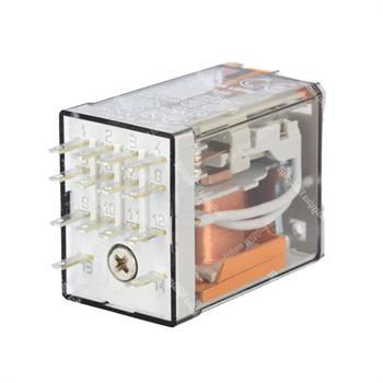 رله شیشه ای 4 کنتاکت فیندر پایه سوکتی 230 ولت ای سی 7 آمپر 14 پایه FINDER 55.34.8.230.0040 