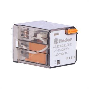 رله شیشه ای 2 کنتاکت فیندر پایه سوکتی 230 ولت ای سی 16 آمپر 8 پایه راستا FINDER 62.32.8.230.0040 