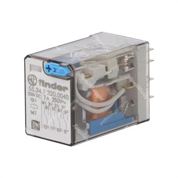 رله شیشه ای 4 کنتاکت فیندر پایه سوکتی 110 ولت دی سی 7 آمپر 14 پایه FINDER 55.34.9.220.0040 