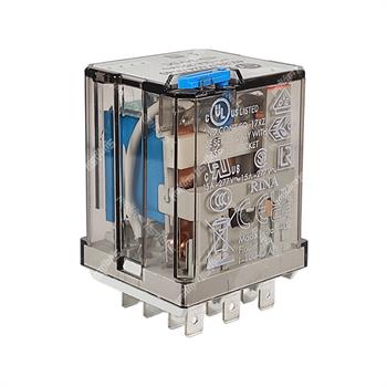 رله شیشه ای 3 کنتاکت فیندر پایه سوکتی 110 ولت دی سی 16 آمپر 11 پایه  FINDER 62.33.9.110.0040 