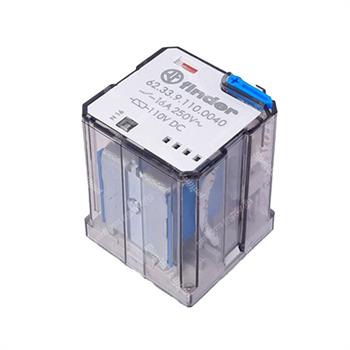 رله شیشه ای 3 کنتاکت فیندر پایه سوکتی 110 ولت دی سی 16 آمپر 11 پایه  FINDER 62.33.9.110.0040 