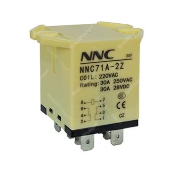 رله فیش خور ان ان سی 220 ولت 30 آمپر 8 پایه NNC71A-2Z