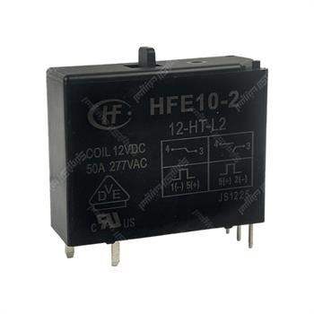 رله لچ دو بوبین یک کنتاکت باز هونگفا 12ولت 5پایه 50آمپر HONGFA HFE10-2-12-HT-L2 