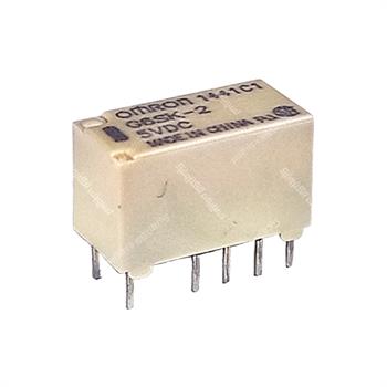 رله مخابراتی لچ دو بوبین امرون 5 ولت 10 پایه OMRON G6SK-2   