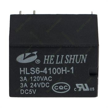 رله مینیاتوری هلی شان بوبین کنار 5 ولت 3 آمپر 5 پایه HELISHUN HLS6-4100H-1