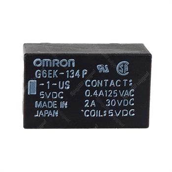 رله مینیاتوری لچ دو بوبین امرون 5 ولت 3 آمپر 6 پایه OMRON G6EK-134P-1-US