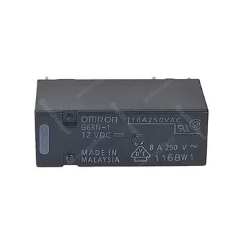 رله پی ال سی باریک پایه معکوس امرون 12 ولت 8 آمپر 5 پایه OMRON G6RN-1