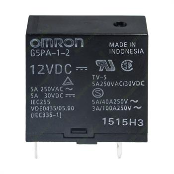 رله کبریتی امرون 12 ولت 5 آمپر 4 پایه OMRON G5PA-1-2