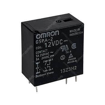 رله کتابی امرون 12ولت  5 آمپر 6 پایه OMRON G5PA-2 