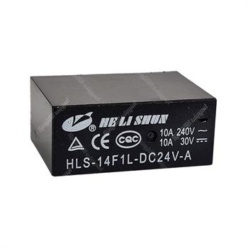رله کتابی هلی شان 24 ولت 10 آمپر 4 پایه HELISHUN HLS-14F1L-DC24V-A