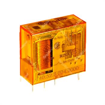 رله کتابی 2 کنتاکت فیندر  24 ولت ای سی 8 آمپر 8 پایه FINDER 40.52.8.024.0000 