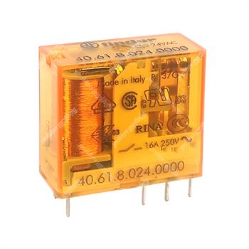 رله کتابی 1 کنتاکت فیندر  24 ولت ای سی 16 آمپر 8 پایه FINDER 40.61.8.024.0000 