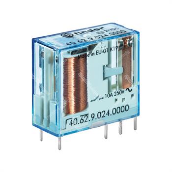 رله کتابی 2 کنتاکت فیندر  24 ولت دی سی 10 آمپر 8 پایه FINDER 40.62.9.024.0000 