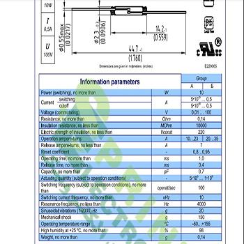 رید سوئیچ شیشه ای پایه طلایی روسی 14 میلیمتر REED SWITCH 