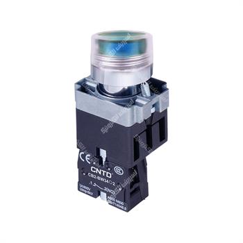 شاسی استارت چراغ دار آبی سی ان تی دی CNTD CB2-BW361-AC-220-1NO 