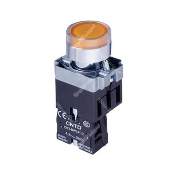 شاسی استارت چراغ دار زرد سی ان تی دی CNTD CB2-BW351-AC-220-1NO 