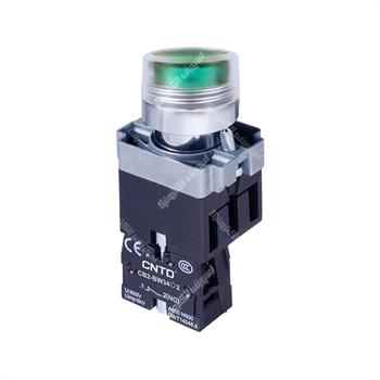 شاسی استارت چراغ دار سبز سی ان تی دی CNTD CB2-BW331-AC-220-1NO 