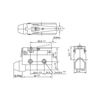 لیمیت سوئیچ اهرم دار 10 آمپر 3 پایه سی ان تی دی CNTD CZ-7140  