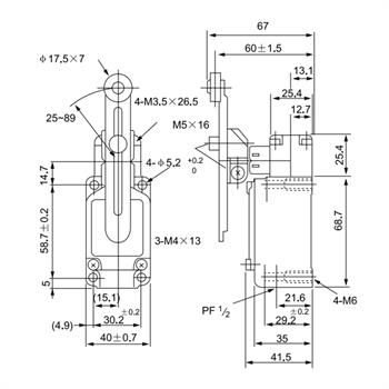 لیمیت سوئیچ تیپ سنگین غلطک دار رگلاژی 10 آمپری سی ان تی دی  CNTD CWLCA12-2-Q  