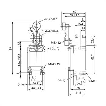 لیمیت سوئیچ تیپ سنگین غلطک دار سی ان تی دی 10 آمپری  CNTD CWLCA2-2  