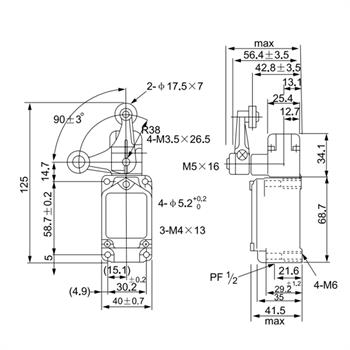 لیمیت سوئیچ تیپ سنگین غلطکی دوطرف دوشاخ 10 آمپری سی ان تی دی  CNTD CWLCA32-41/M 