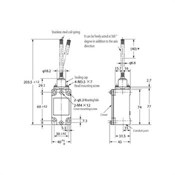 لیمیت سوئیچ سنگین سی ان تی دی طرح تله آنتنی 6 آمپر CNTD C4B-4181N  