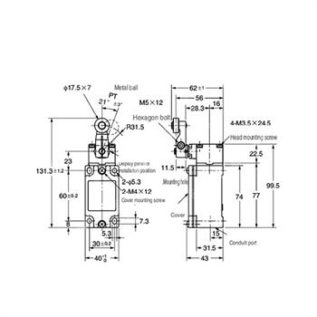 لیمیت سوئیچ سنگین سی ان تی دی طرح تله غلطکی 6 آمپر  CNTD C4B-4115N  