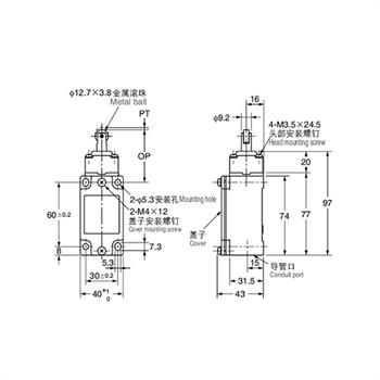 لیمیت سوئیچ سنگین سی ان تی دی طرح تله غلطکی 6 آمپر  CNTD C4B-4171N 