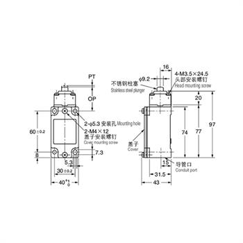 لیمیت سوئیچ سنگین سی ان تی دی طرح تله فشاری 6 آمپر  CNTD C4B-4170N 