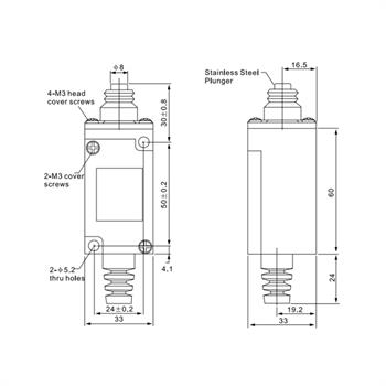 لیمیت سوئیچ سی ان تی دی طرح امرون بدنه باریک دکمه ای 10 آمپر CNTD CHL-5100 