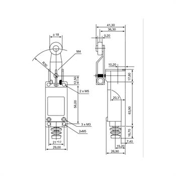 لیمیت سوئیچ ضد آب قرقره دار سی ان تی دی CNTD TZ-8105 
