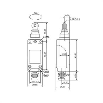 لیمیت سوئیچ غلطک دار روی بدنه سی ان تی دی 10 آمپر CNTD TZ-8112