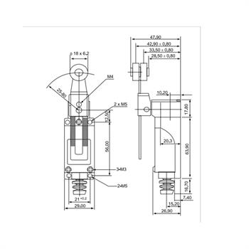 لیمیت سوئیچ غلطک دار سی ان تی دی  6 آمپر 3 پایه  CNTD TZ-8108
